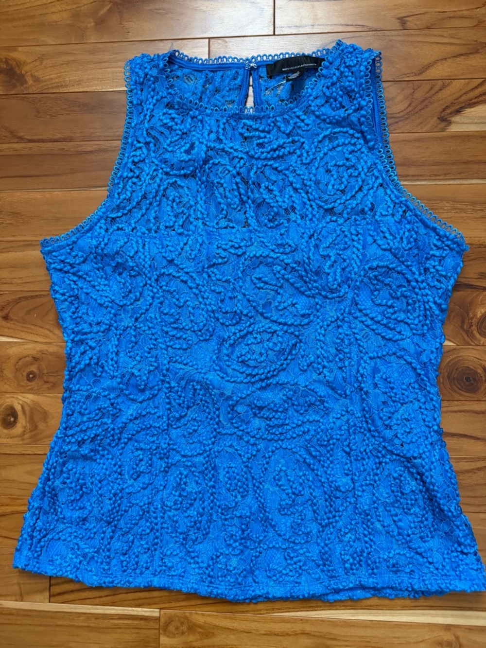 White House Black Market Cobalt Blue Sleeveless Crochet Top